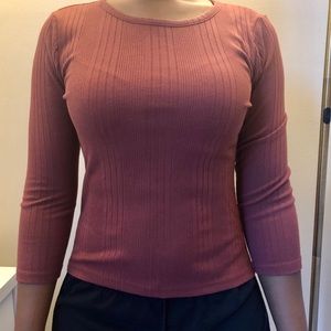 Brown/Red ribbed shirt